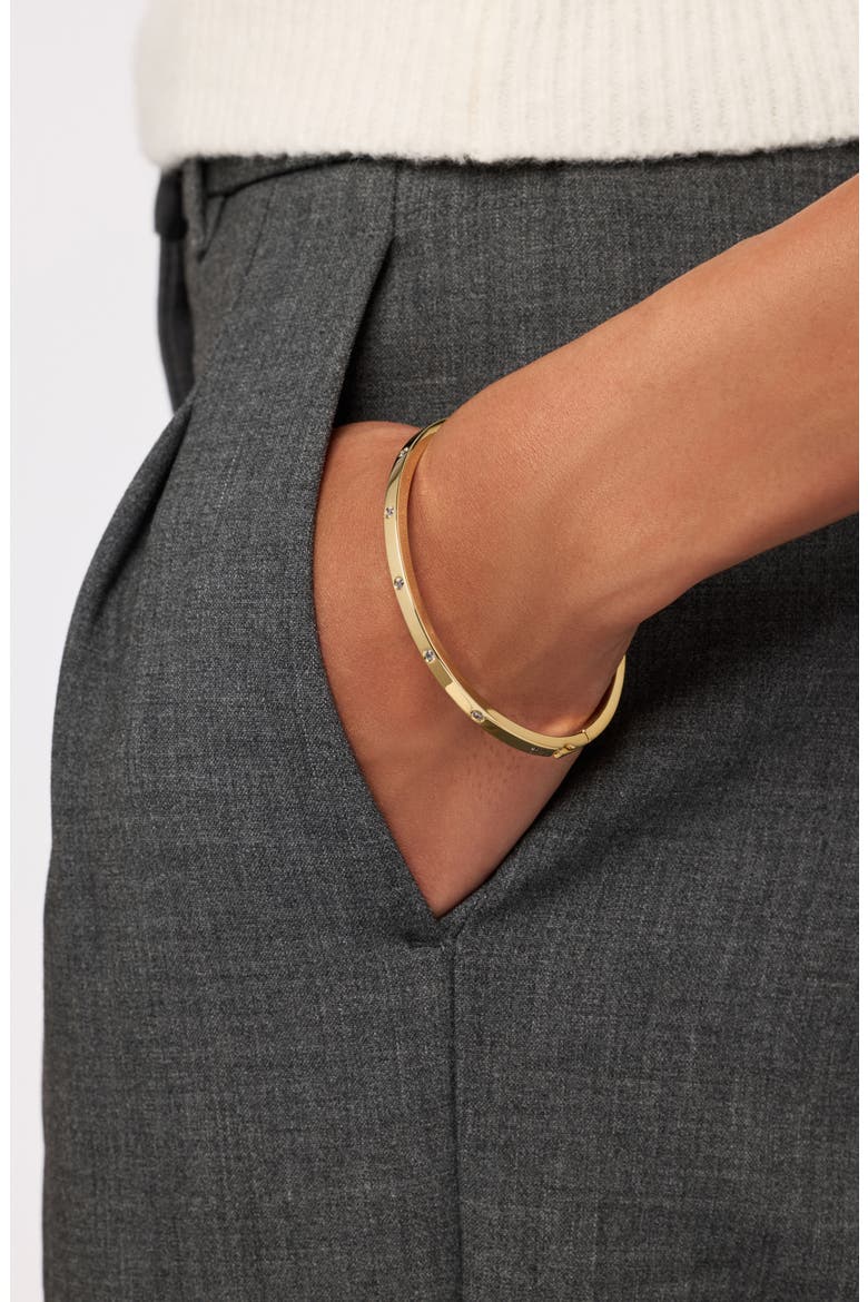 Selena Cubic Zirconia Bangle Bracelet, Alternate, color, GOLD / CLEAR