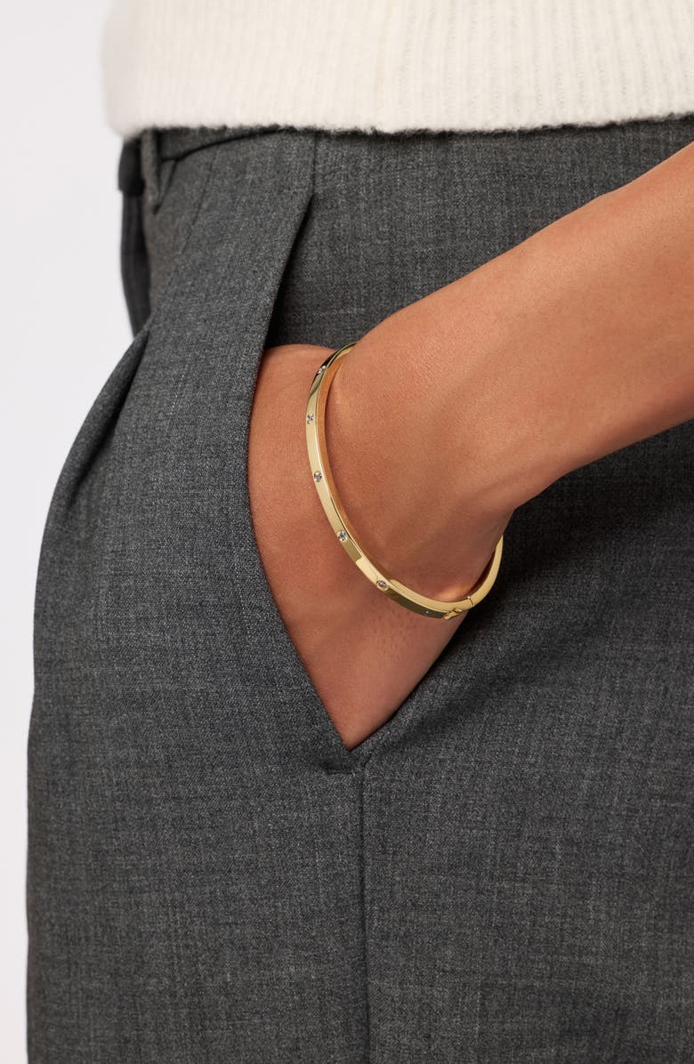 Ana Luisa Selena Cubic Zirconia Bangle Bracelet, Alternate, color, Gold / Clear