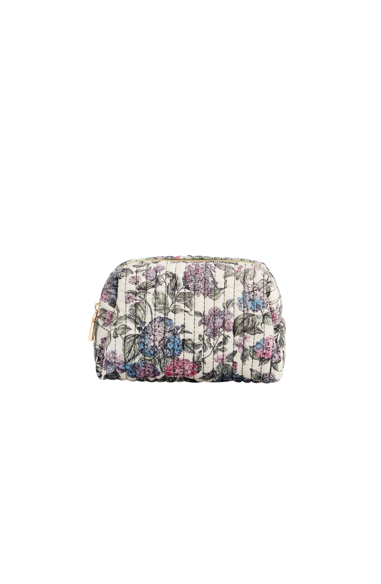 Fable England Hydrangea Small Quilted Makeup Bag, Main, color, Purple