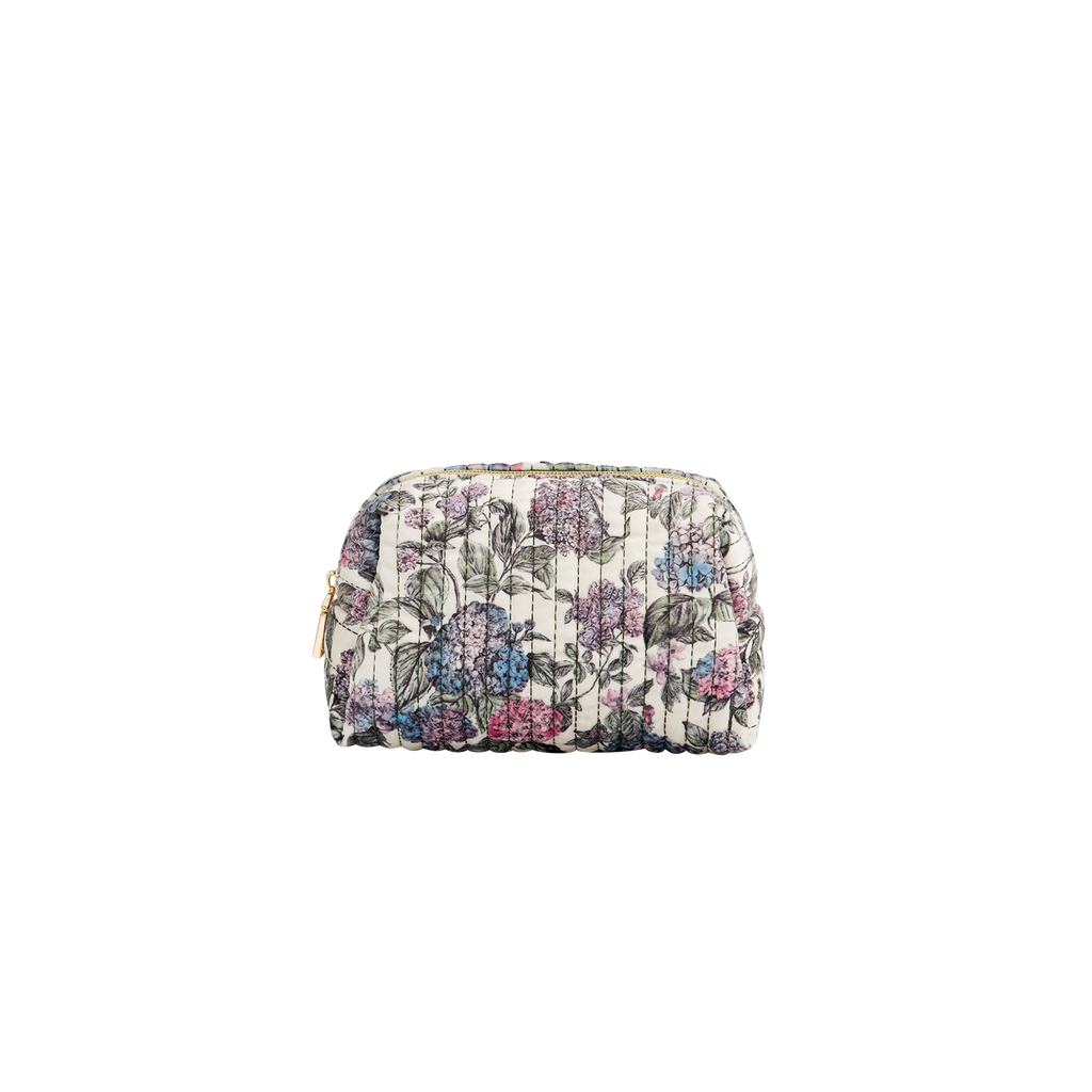 Fable England Hydrangea Small Quilted Makeup Bag In Multi