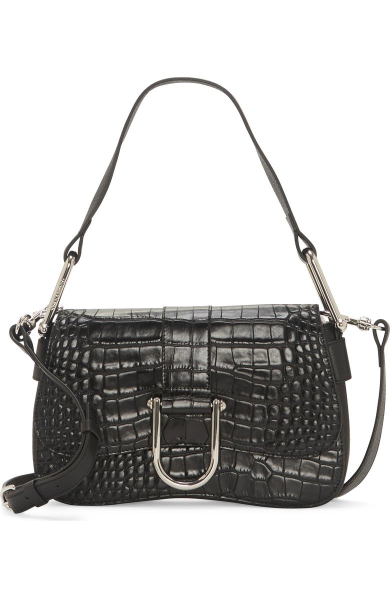 Vince Camuto Tal Croc Embossed Leather Shoulder Bag, Main, color,