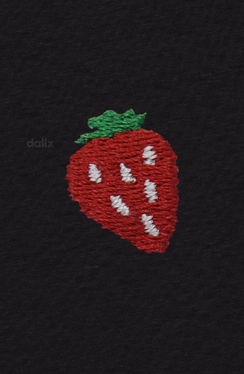 Dalix Womens Lil Strawberry Lightweight Everyday Tee, Alternate, color, Black