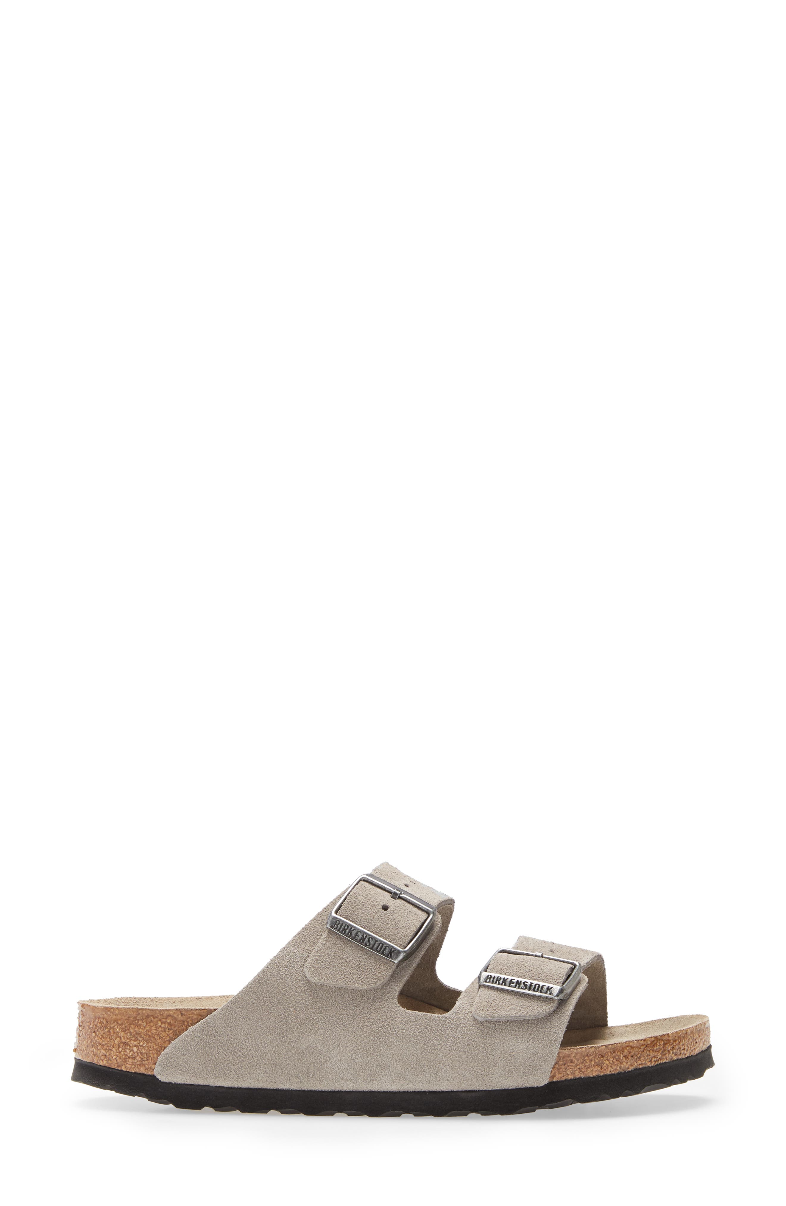 Arizona Soft Footbed Slide Sandal, Alternate, color, STONE COIN SUEDE