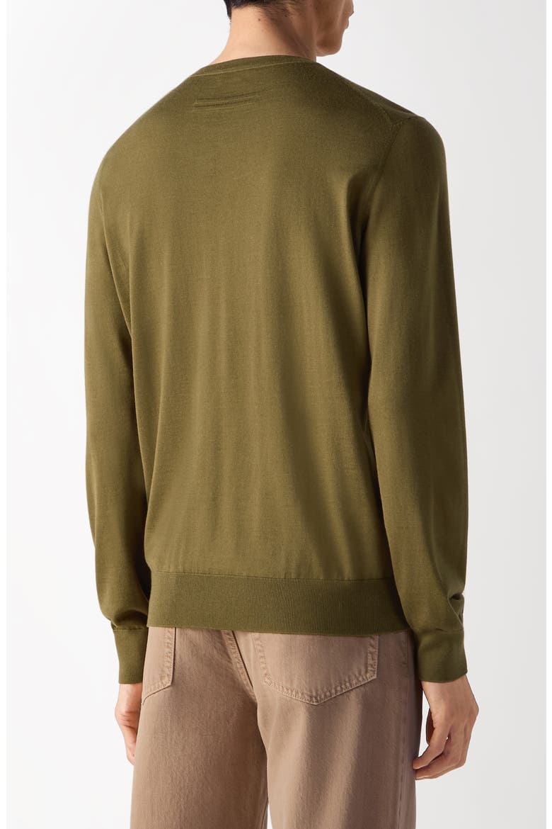 Mélange Cashseta Crewneck Sweater, Alternate, color, OLIVE GREEN MELANGE