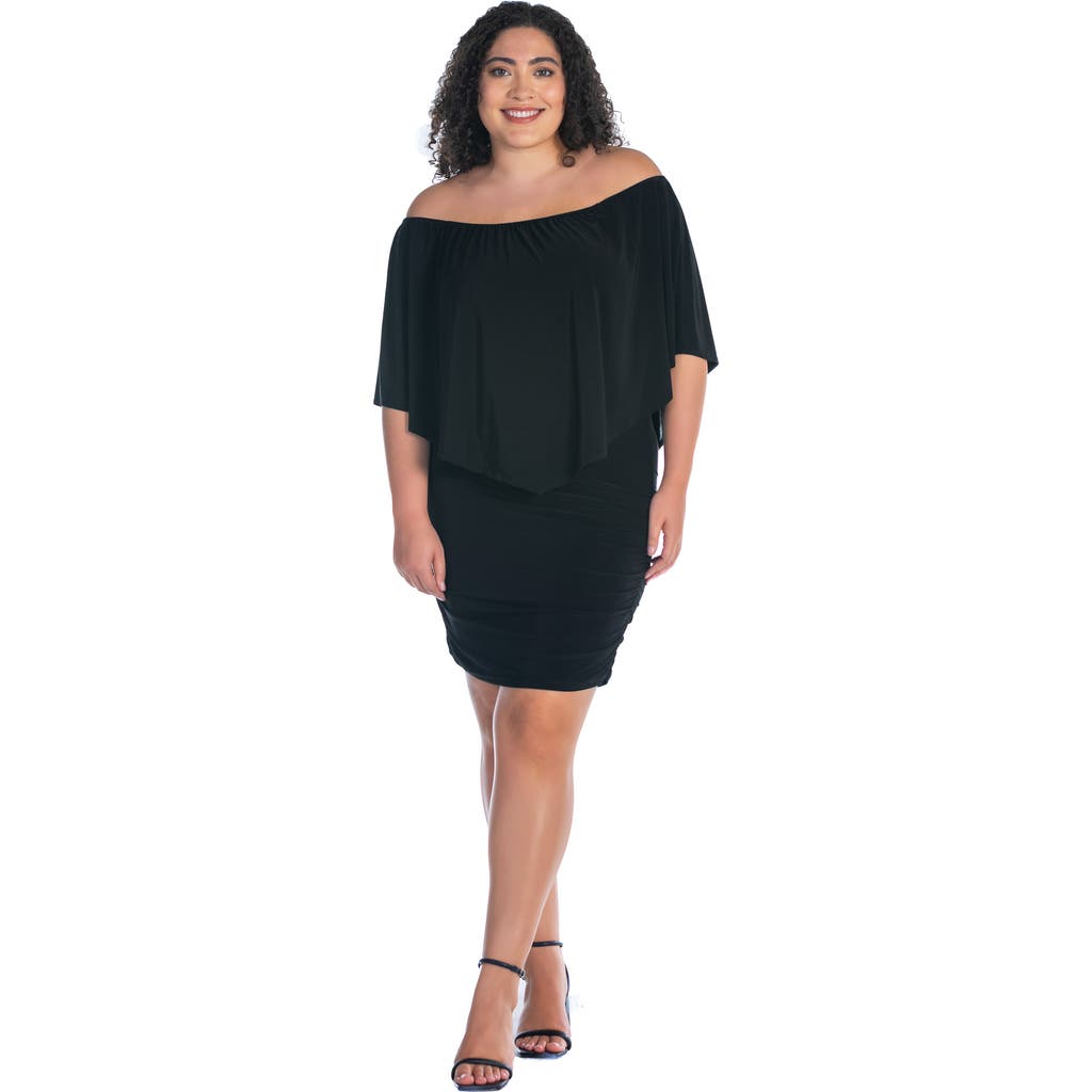 24seven Comfort Apparel Plus Size Bodycon Mini Dress In Black