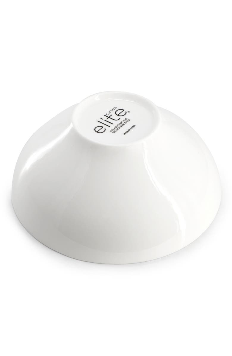 Gibson Elite White Peninsula 8 Piece 6.5 Inch Bone China Cereal Bowl Set, Alternate, color, White