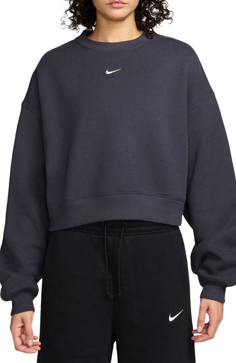 Oversized Midweight Fleece Cropped Sweatshirt