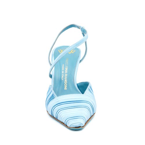 Valentina Rangoni Fidia Ankel Strap Pump In Celeste Plisse