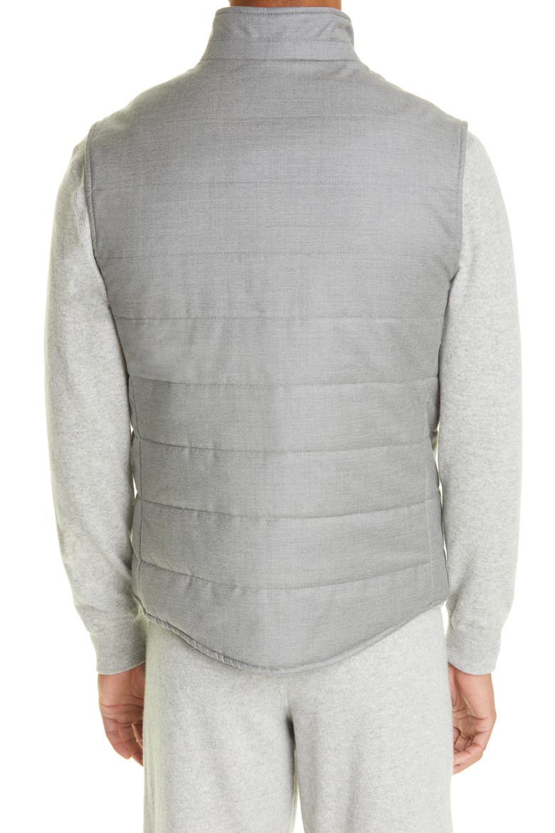 Virgin Wool & Silk Vest, Alternate, color, GREY