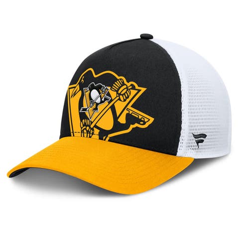 Men's Fanatics Black/Gold Pittsburgh Penguins Authentic Pro A-Frame Rink Adjustable Hat