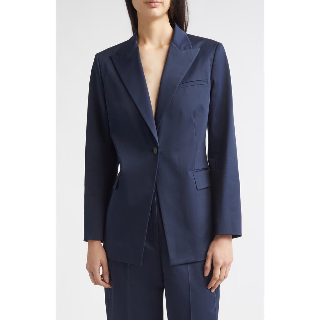 Partow Bow Stretch Cotton Jacket In Blue
