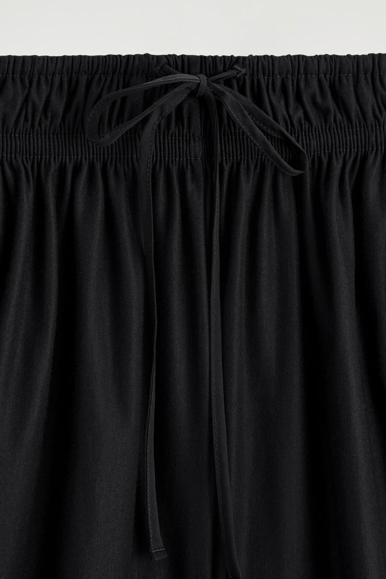 Ruched-waist Shorts, Alternate, color, BLACK