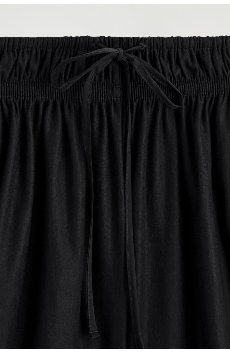 COS Ruched-waist Shorts, Alternate, color, Black