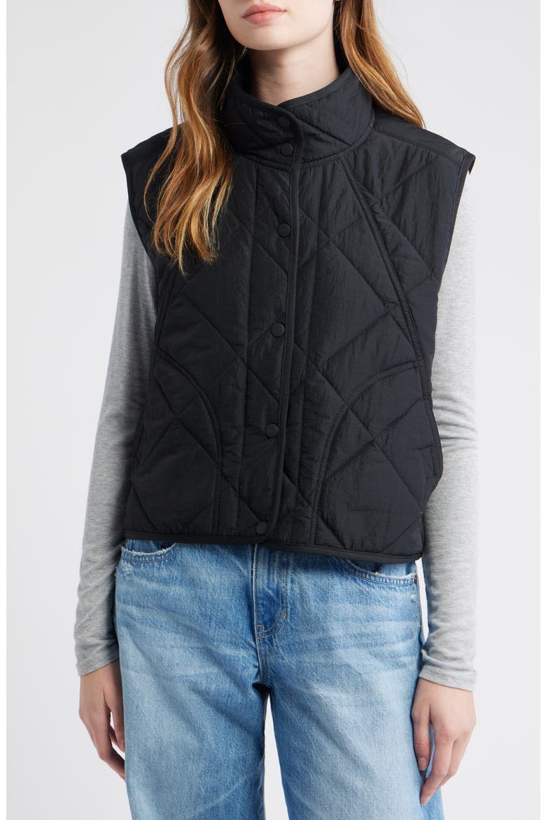 Lightweight Puffer Vest, Alternate, color, BLACK