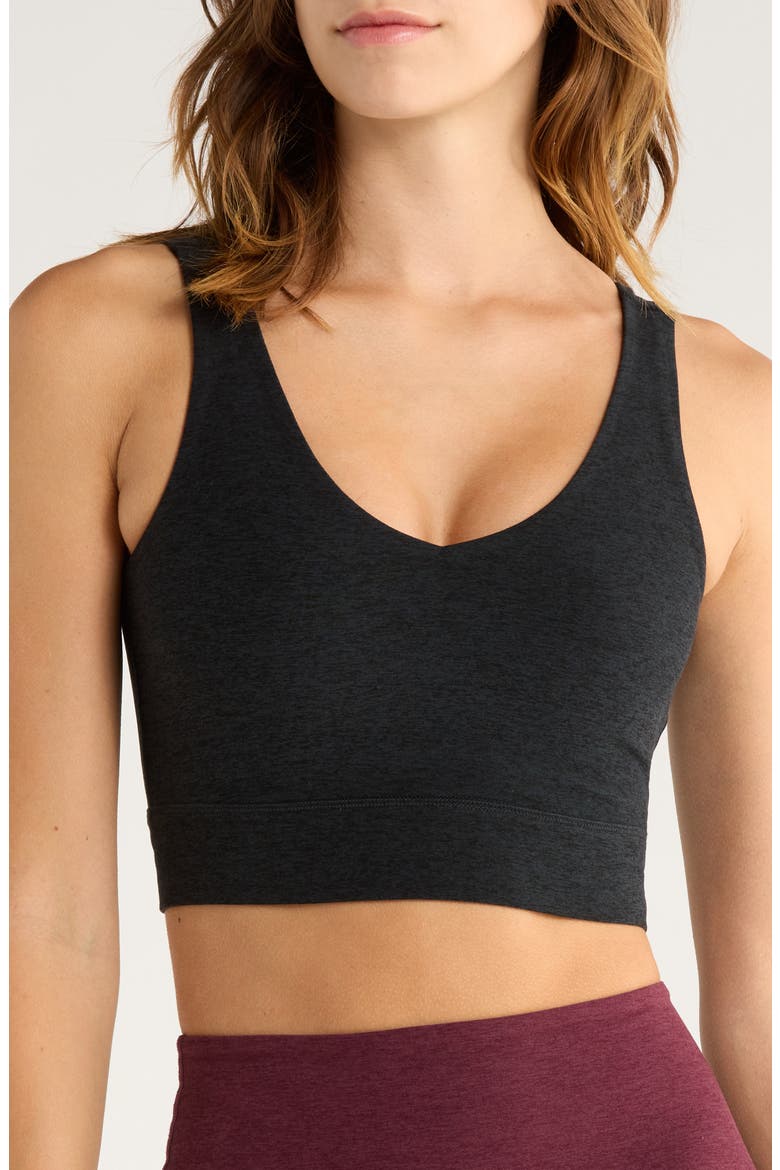 Space Dye Longline Sports Bra, Main, color, DARKEST NIGHT
