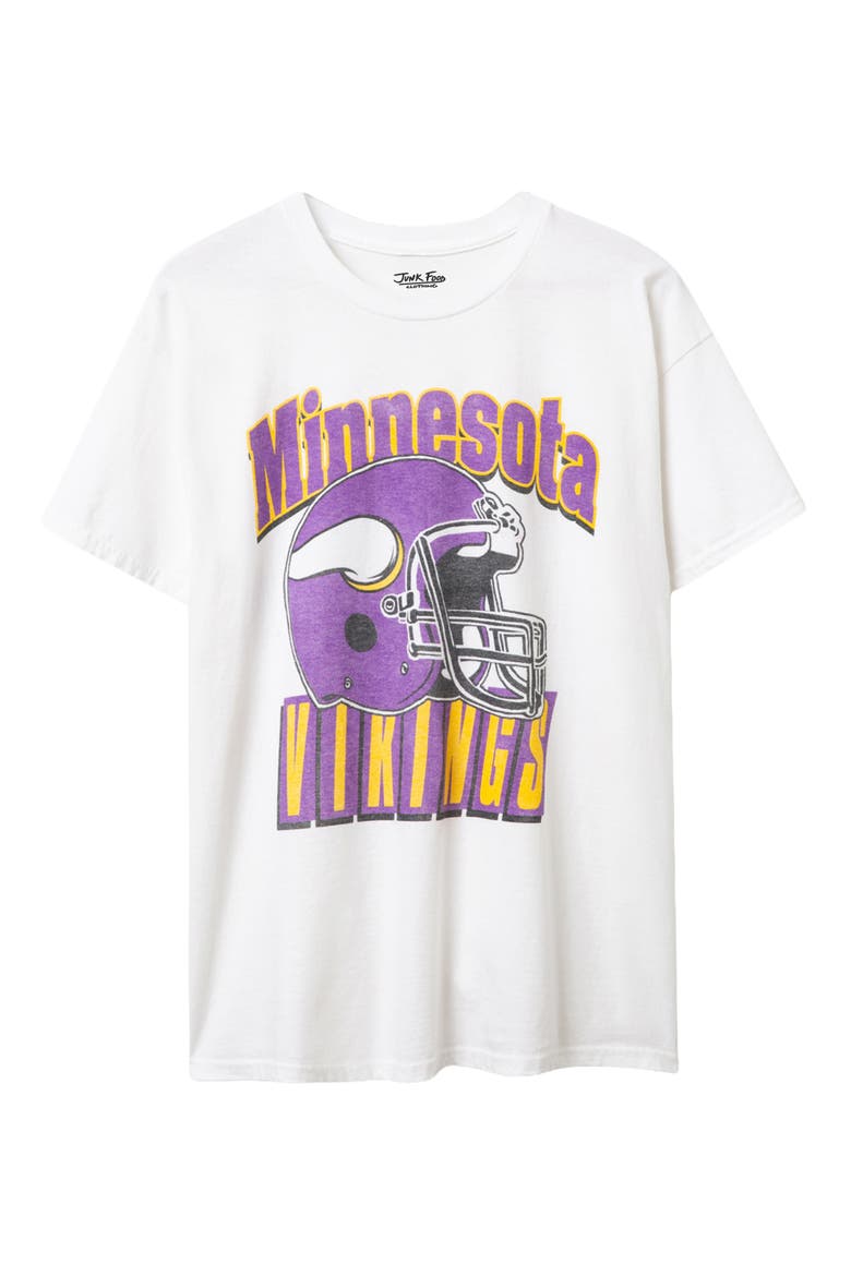 Minnesota Vikings Throwback Helmet Cotton Graphic T-Shirt, Main, color, WHITE