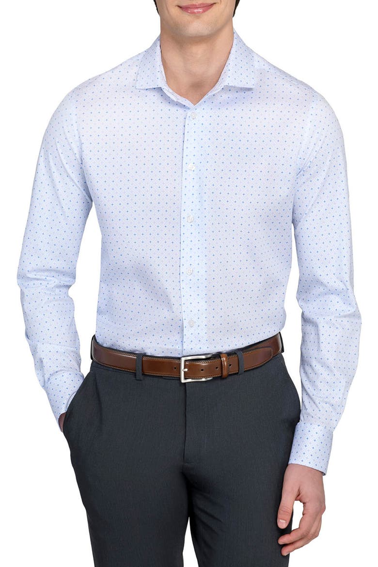 Slim Fit Metro Diamond Reworked Dress Shirt, Main, color, WHITE/ BLUE