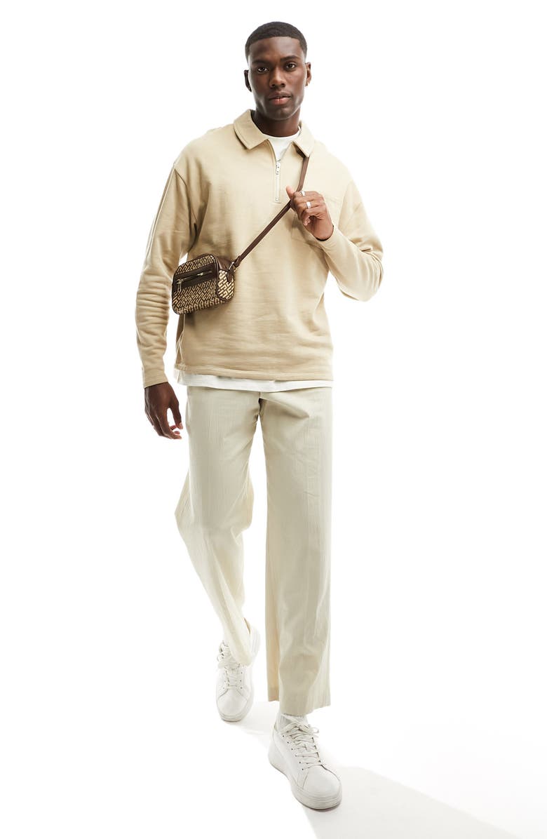 ASOS DESIGN Oversize Half Zip Sweatshirt, Alternate, color, 