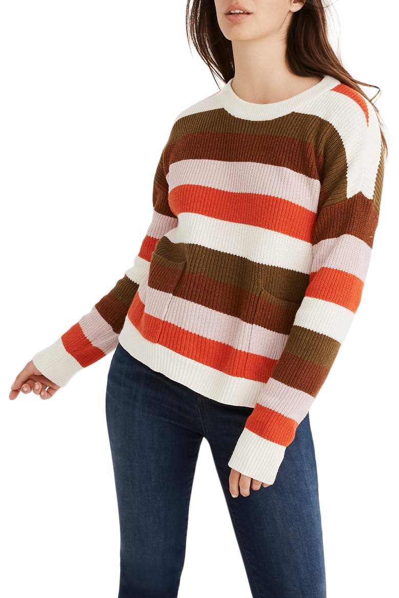 Patch Pocket Pullover Sweater, Main, color, ANTIQUE CREAM