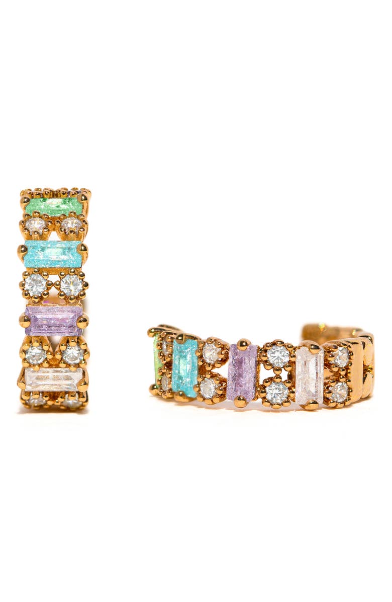 Girls Crew Aloe Huggie Hoop Earrings, Alternate, color, Gold