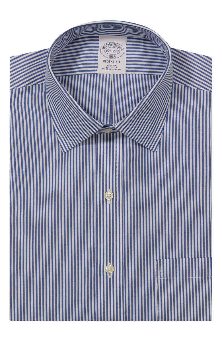 Brooks Brothers Candy Stripe Non-Iron Regent Fit Dress Shirt, Main, color, 