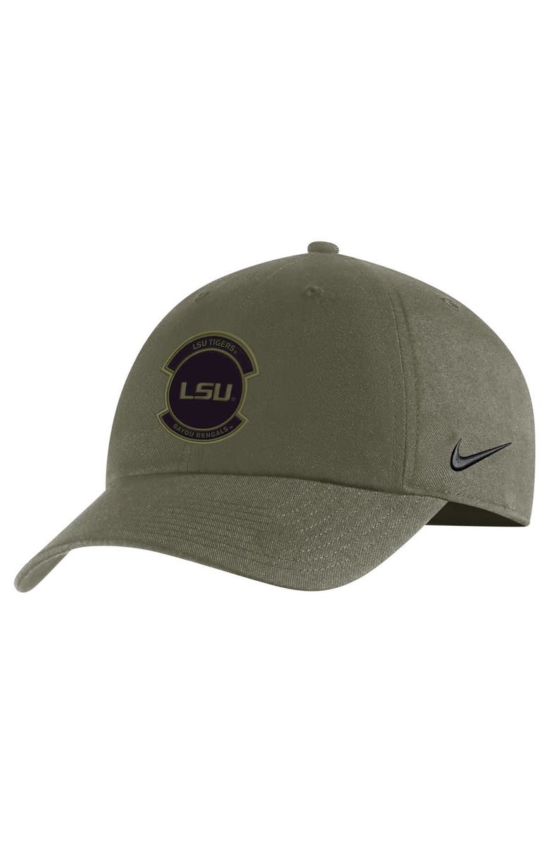 Nike Men's Nike Olive LSU Tigers Military Pack Heritage86 Adjustable Hat, Main, color, 