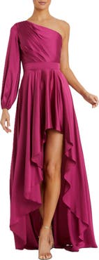 Mac Duggal High Low One Shoulder Flowy Gown