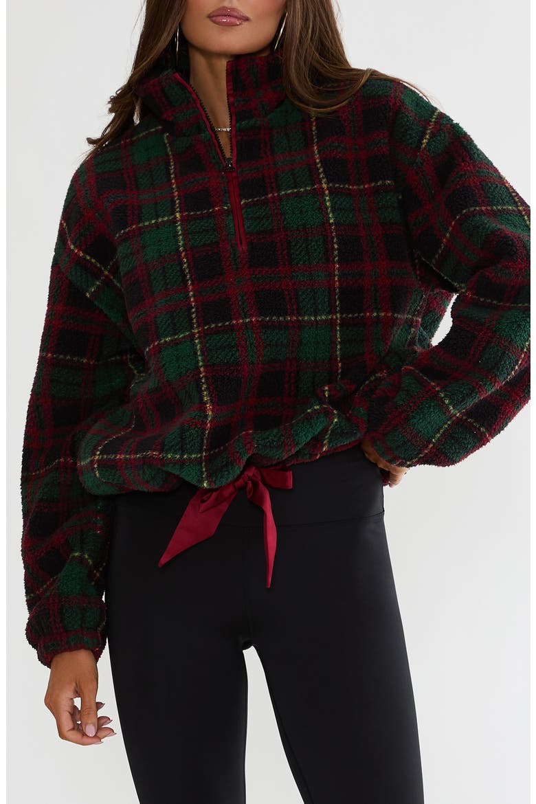 Leona Faux Fur Top, Main, color, PINE HOLLOW PLAID