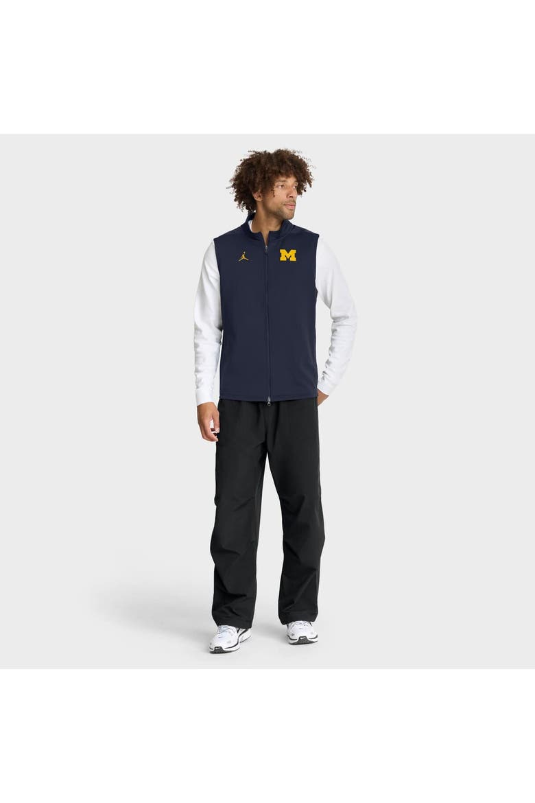Men's Jordan Brand Navy Michigan Wolverines Primetime Victory Performance Full-Zip Vest, Alternate, color, Navy