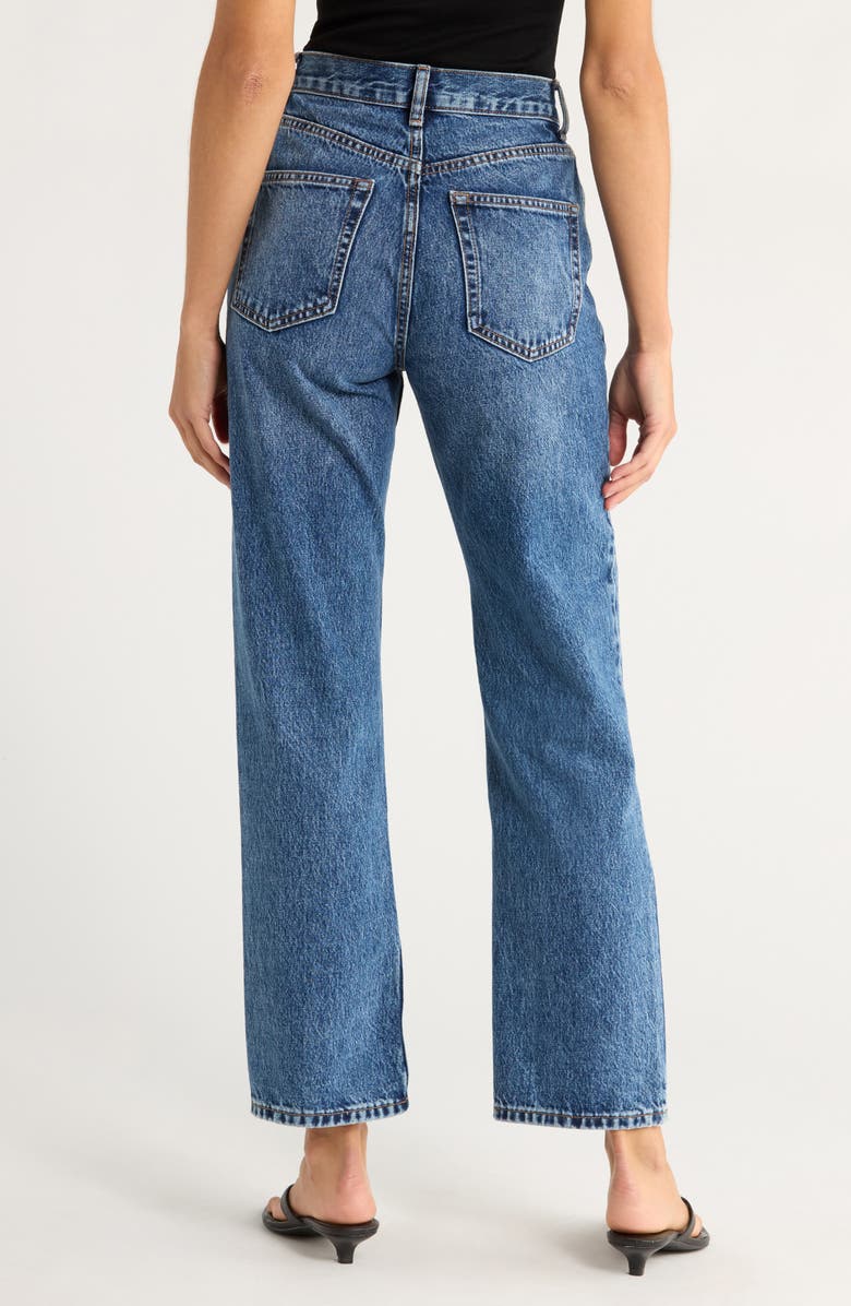 Topshop Kort Mid Rise Relaxed Straight Leg Jeans, Alternate, color, 
