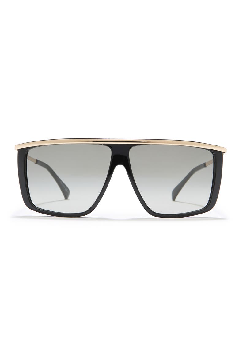 62mm Oversize Flat Top Sunglasses, Main, color, BLACK GOLD/ DKGREY GRADIENT