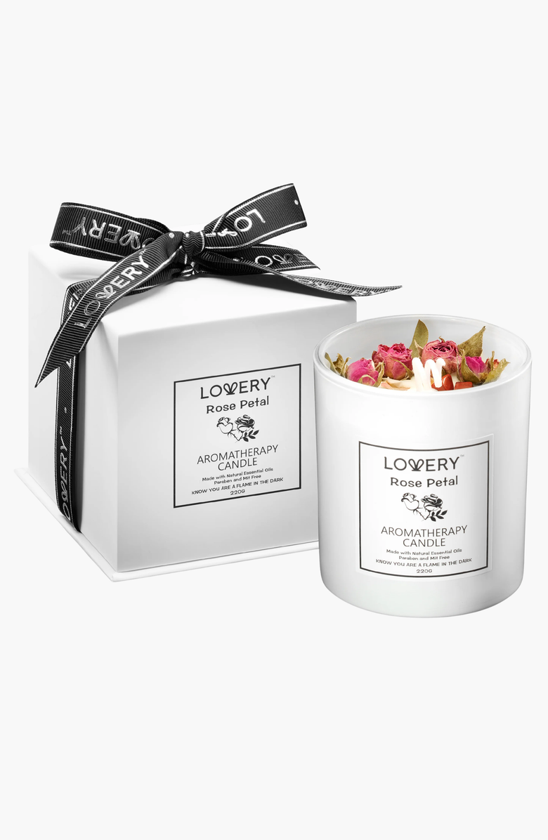 Lovery Rose Luxury Aromatherapy Scented Candle Gift Set, Main, color, Rose