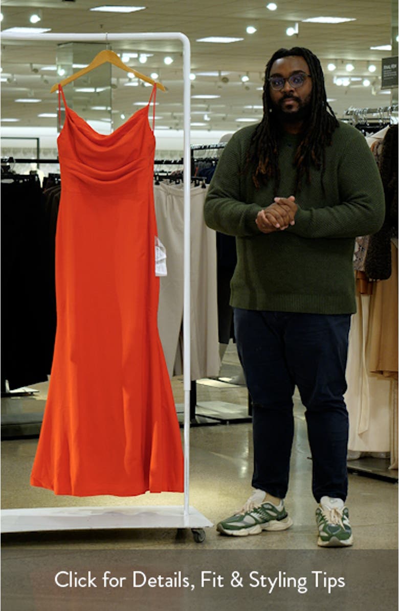 Eliana Cowl Neck Mermaid Gown, sales video thumbnail