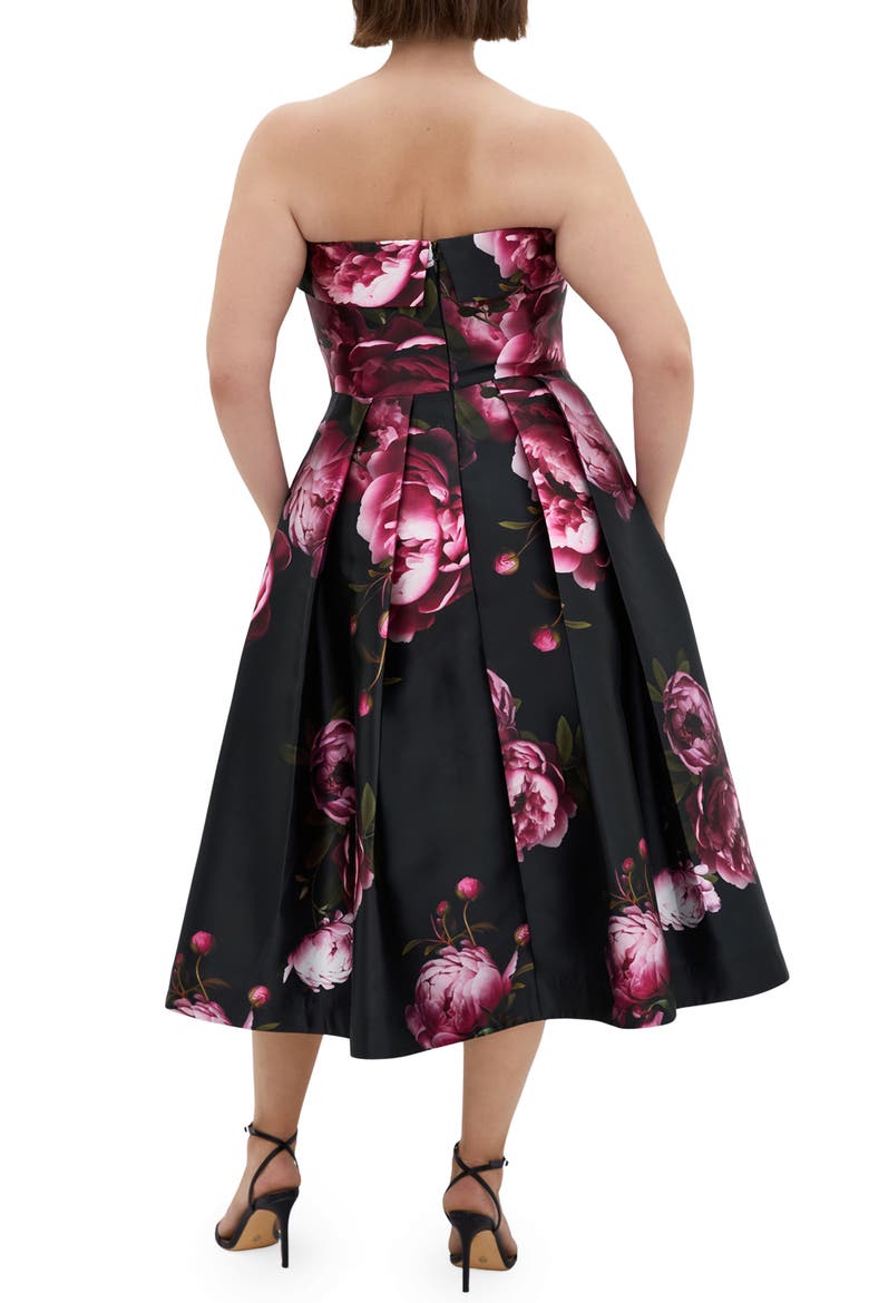Tiffany Bloom Strapless Cocktail Dress, Alternate, color, MULTI BLOOM