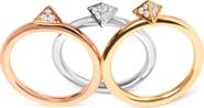 Haus of Brilliance 14K Tri Color Gold 1/3 Cttw Diamond Stackable Band Ring Set