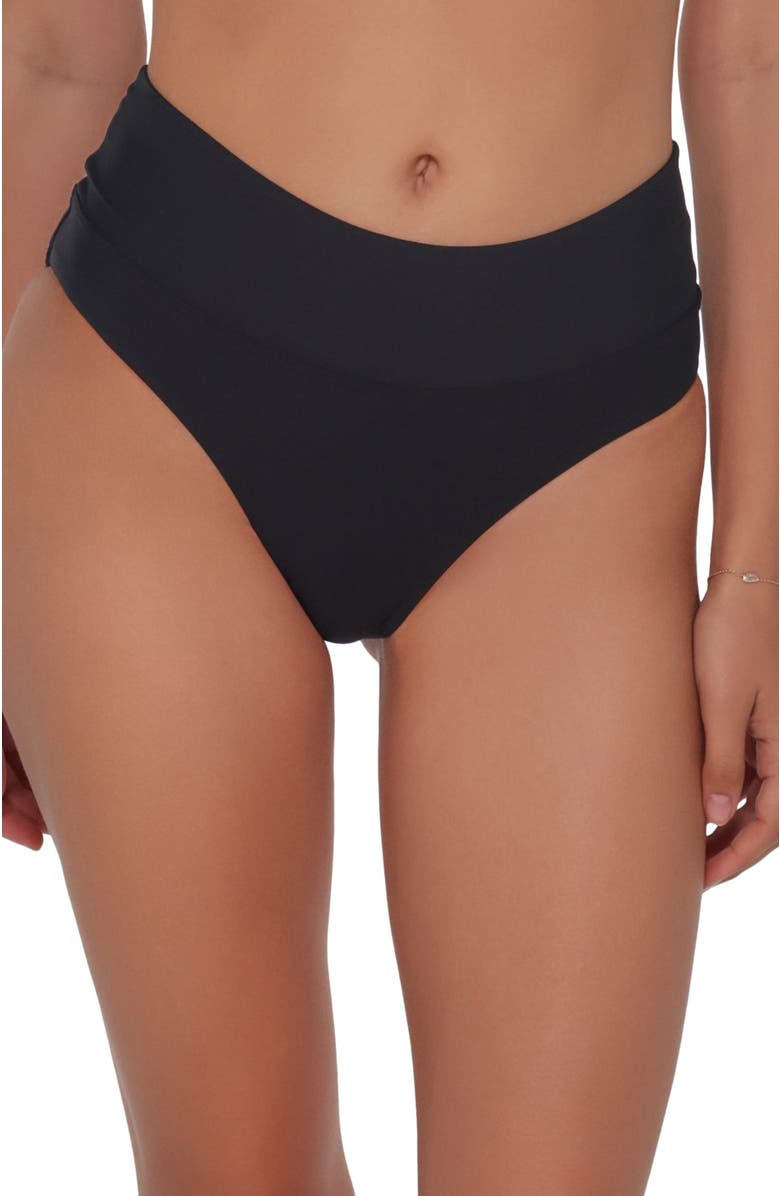 Swim Systems Laura Fold Over Bikini Swim Bottoms, Alternate, color, Black