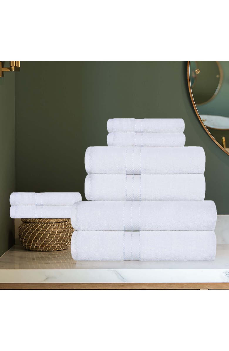 Superior Ultraplush Turkish Cotton Hotel Collection 8-Piece Towel Set, Alternate, color, White