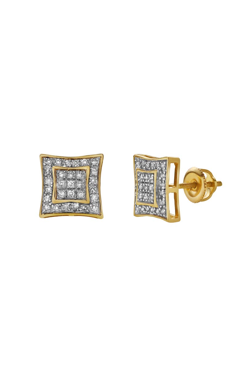 LuvMyJewelry Espelho 10K Yellow Gold Diamond Unisex Earrings - 0.21 Cts, Alternate, color, 10K Yellow Gold