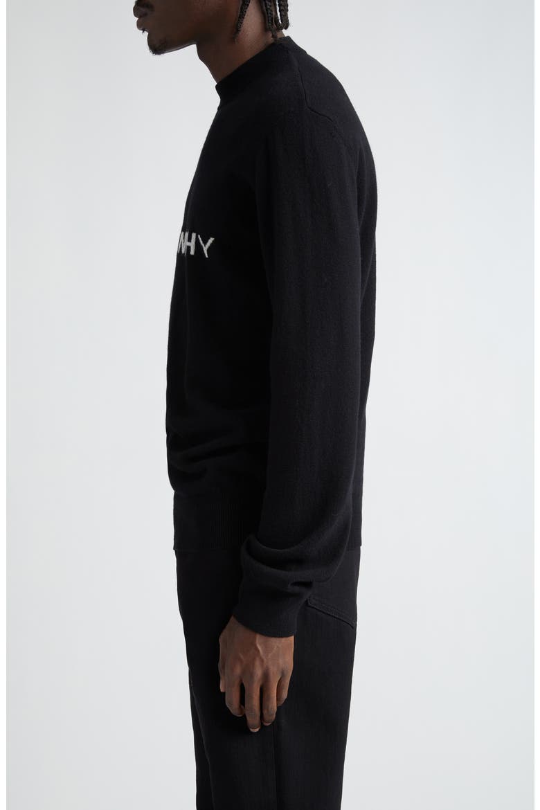 Archetype Logo Intarsia Wool Crewneck Sweater, Alternate, color, BLACK