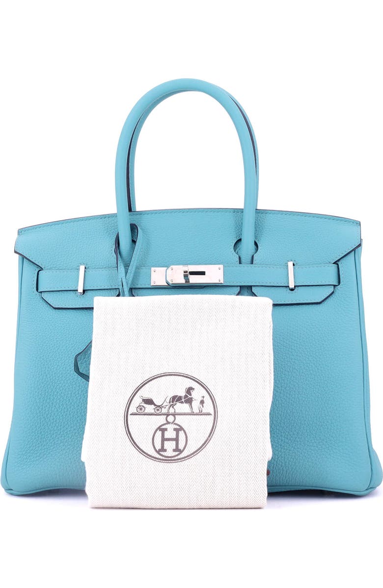 Pre-Owned Hermes Birkin Handbag Blue Togo with Palladium Hardware 30, Alternate, color, Bleu Du Nord