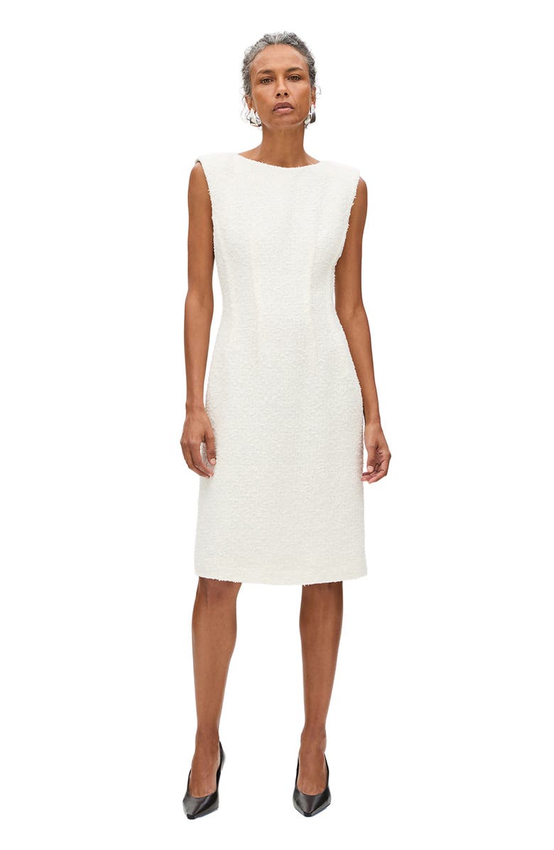 Another Tomorrow Tweed Dress, Main, color, Cream