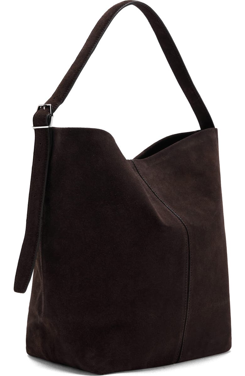 MANGO Large Suede Bucket Bag, Alternate, color,