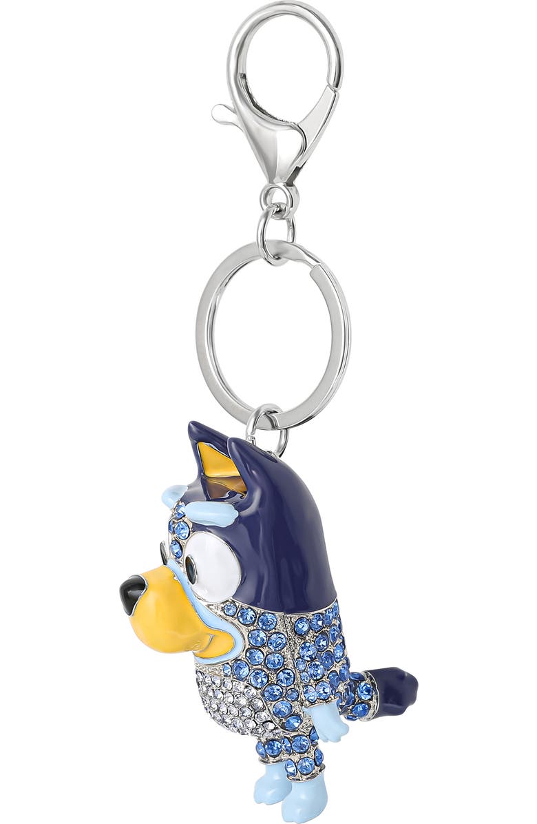 BLUEY Bag Charm Pave Crystal, Official License Bluey Charm Keychain with Lobster Clip, Alternate, color, Blue