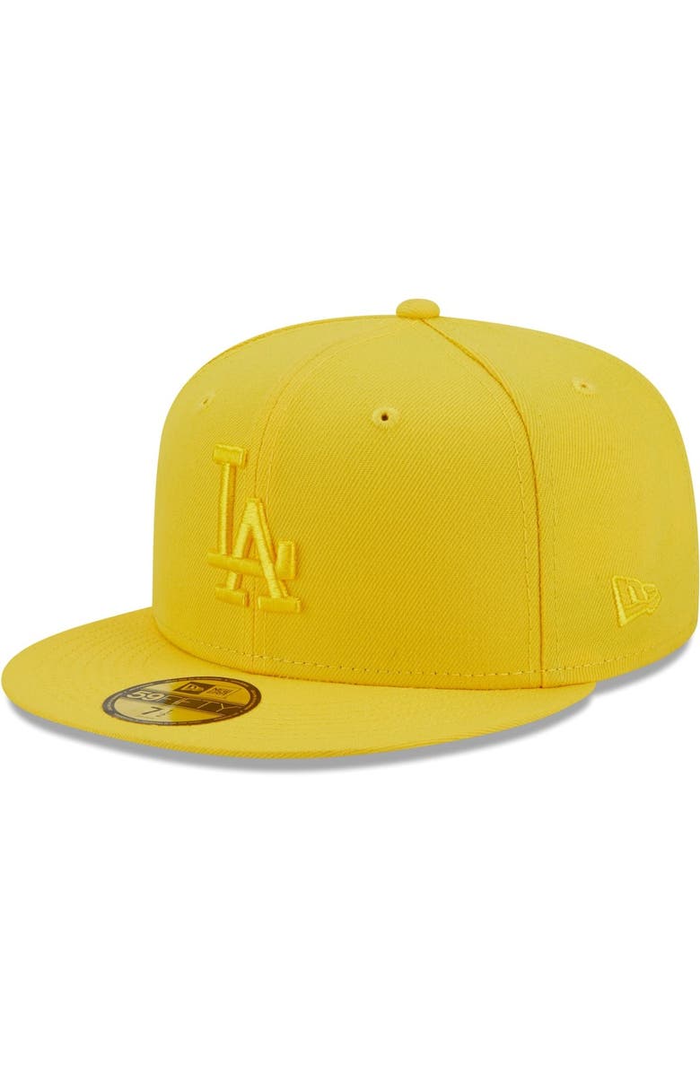 New Era Men's New Era Yellow Los Angeles Dodgers Icon Color Pack 59FIFTY Fitted Hat, Main, color, 