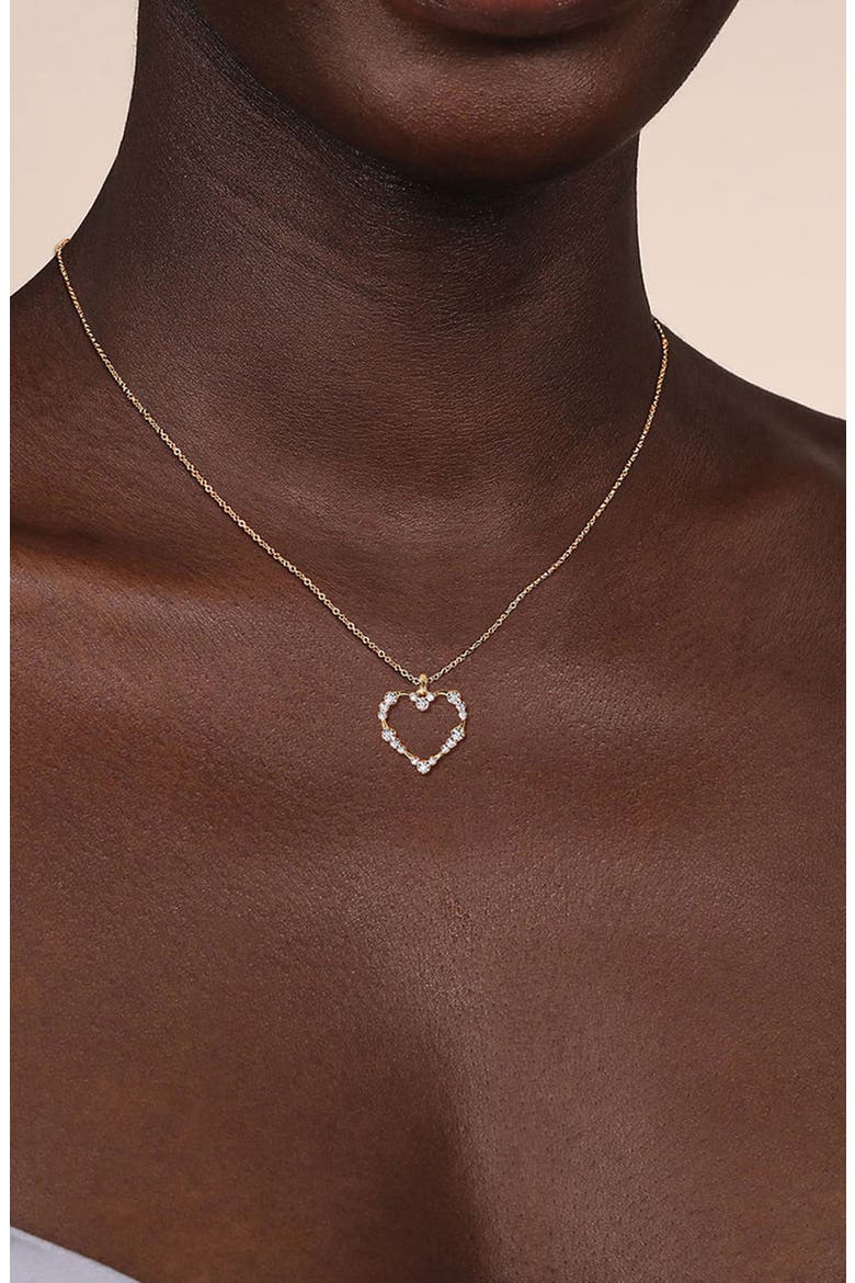 Bujukan Graduated Diamond Heart Pendant Necklace, Alternate, color, GOLD