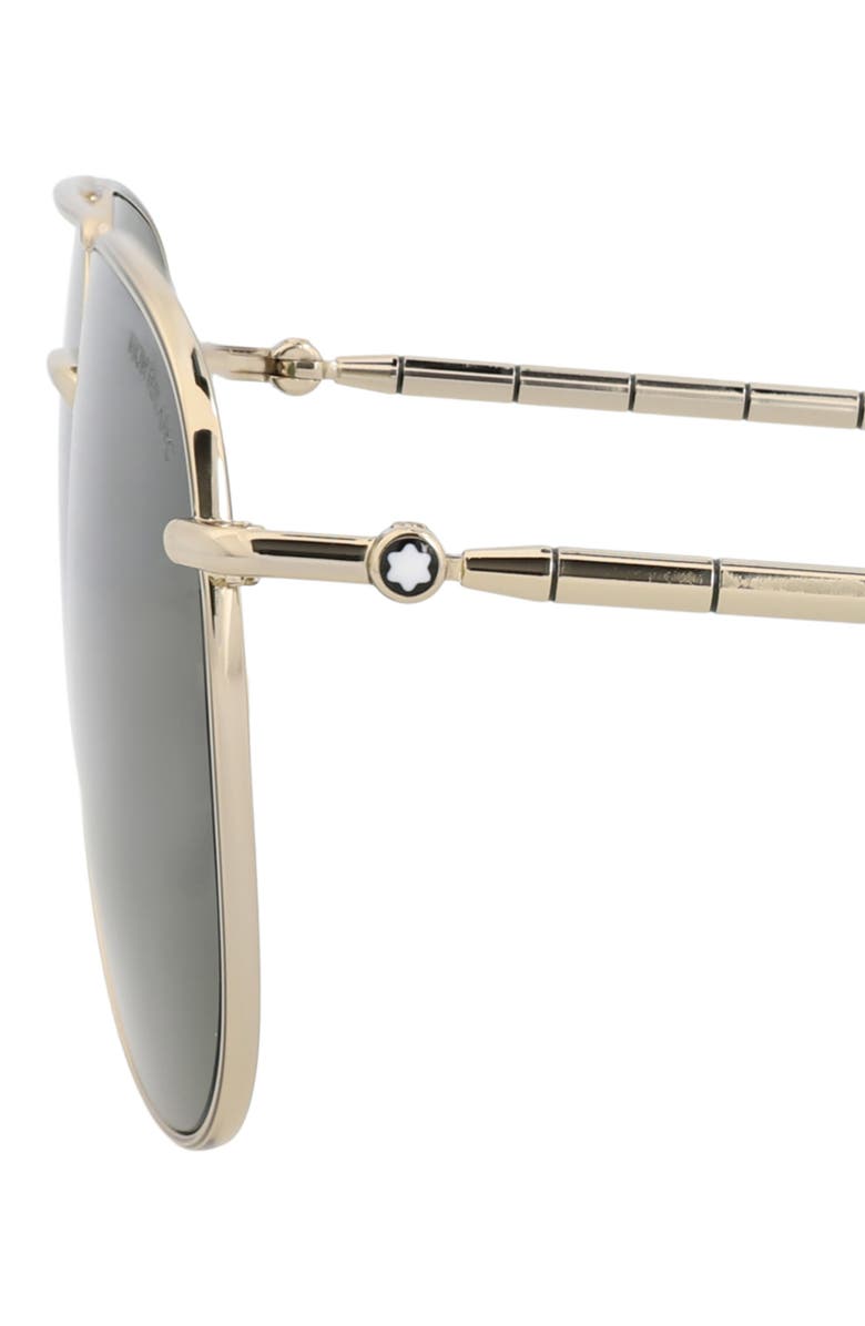 Montblanc 58mm Aviator Sunglasses, Alternate, color, Gold Green