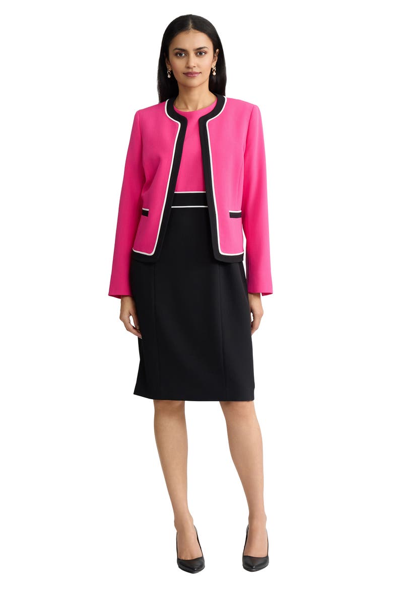 Colorblock Open Front Cardigan, Alternate, color, PINK PERFECTION MULTI