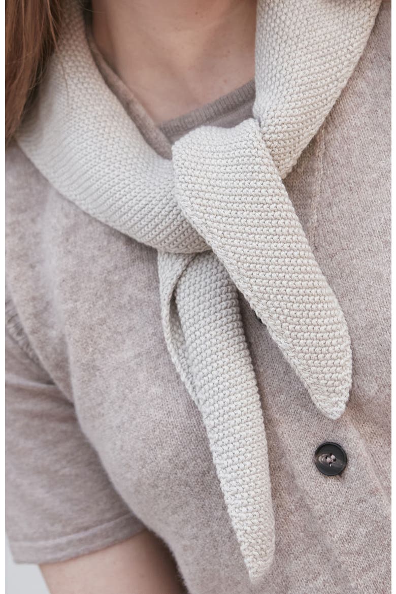 Cotton Textured Neckerchief, Alternate, color, Oatmeal