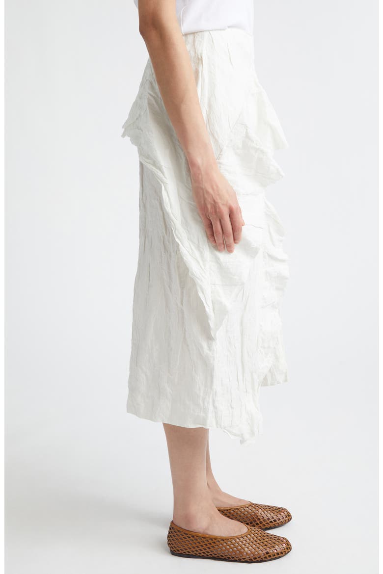 Hansly Crinkle Cotton Blend Midi Skirt, Alternate, color, OFF WHITE