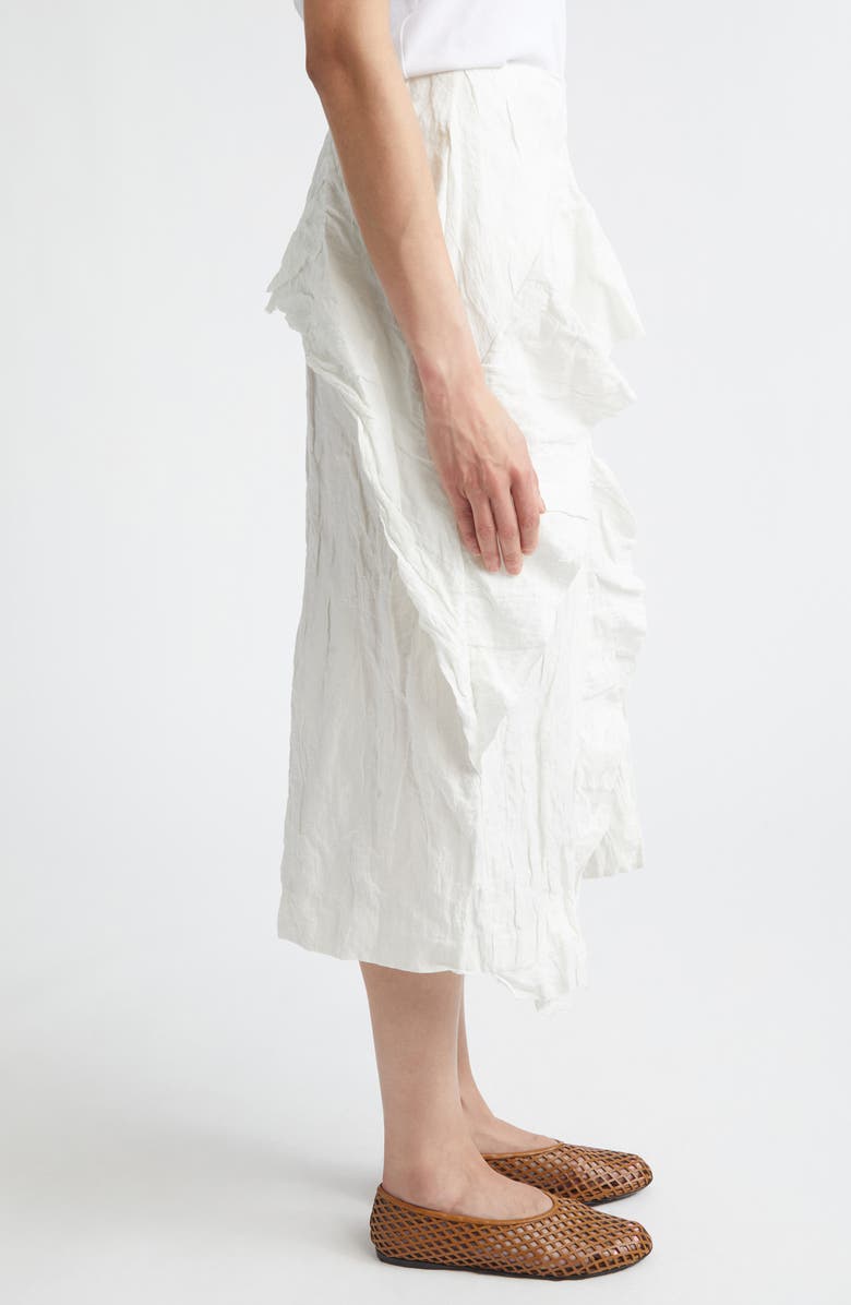 Proenza Schouler Hansly Crinkle Cotton Blend Midi Skirt, Alternate, color, Off White